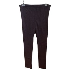 Thyme Maternity Brown Knit High Waisted Leggings Cozy Fleece Lined Women’s M